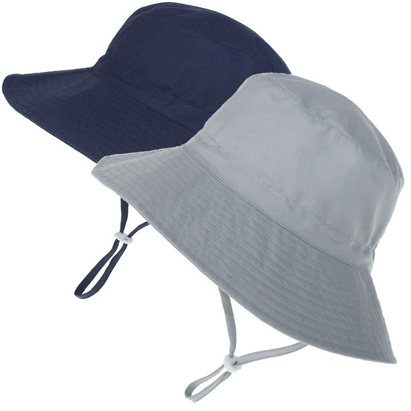 MaxNova Baby Sun Hat Toddler Summer UPF 50+ Baby Girl Bucket Hat Wide Brim Beach Hats for Baby Boys 6-12,12-24Months - Image 1